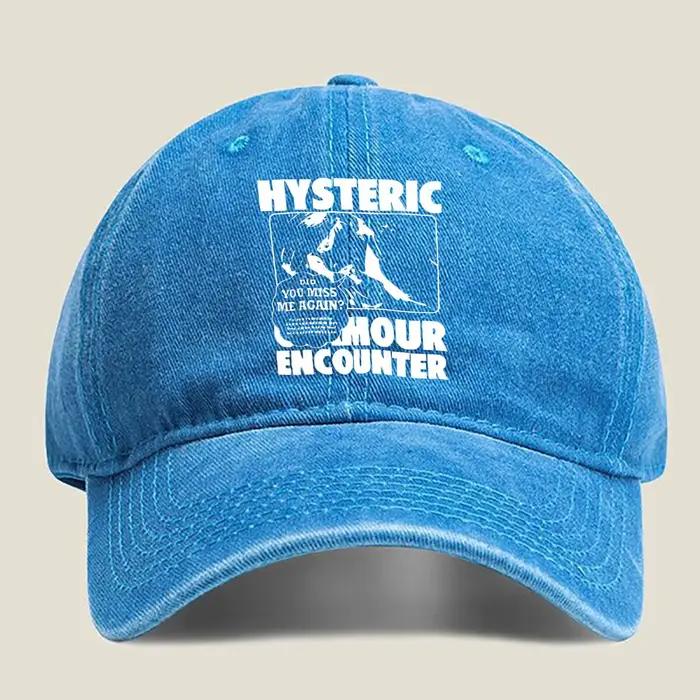 Casquette en jean vieilli style streetwear Hysteric, marque de luxe, réglable, à calotte ronde, prot