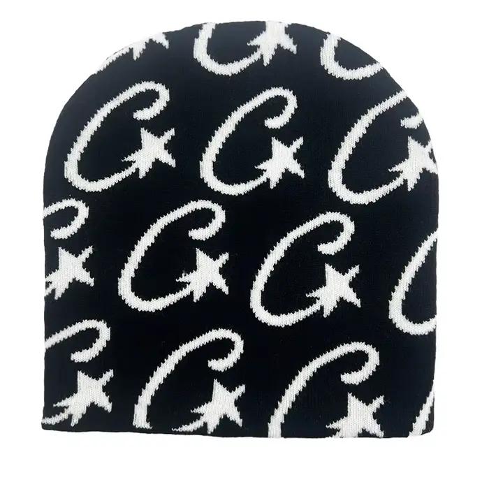 Bonnet en tricot pour homme et femme, motif étoile tendance, chaud, hiver, bonnets souples, sans rev