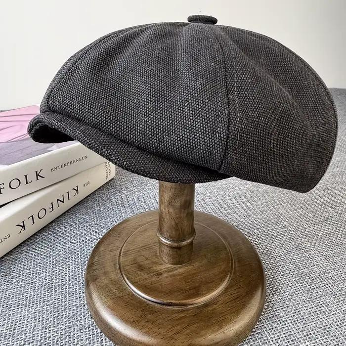 Casquette gavroche en coton vintage pour hommes et femmes, casquettes octogonales classiques, bérets