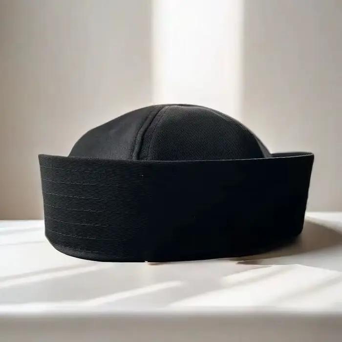 Chapeau de marin rayé élégant style coréen, casquette à visière rabattable mignonne pour femme, chap