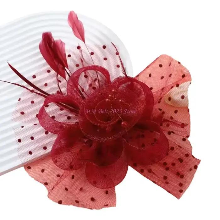 49ME – chapeau fascinateur luxueux en plumes fleurs, pince à cheveux pour événements à thème des ann
