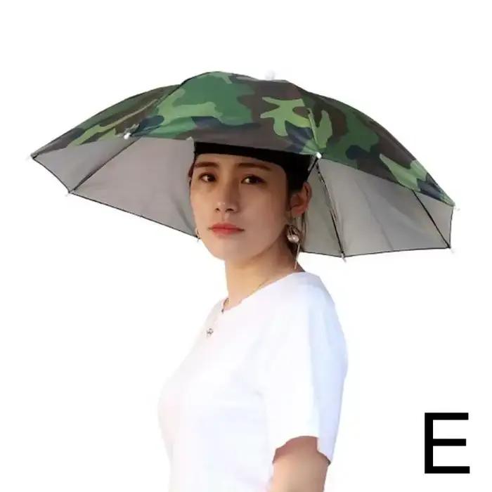 Chapeau parapluie de pluie pliable pour hommes et femmes, pare-soleil imperméable, camping en plein