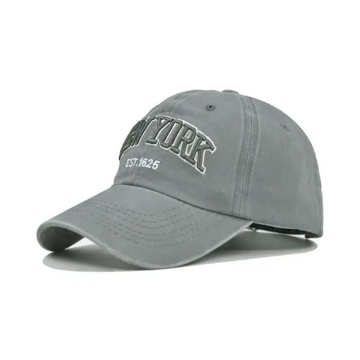 Casquette en coton délavé brodé de New York pour hommes et femmes, Casquette de Baseball, chapeau de