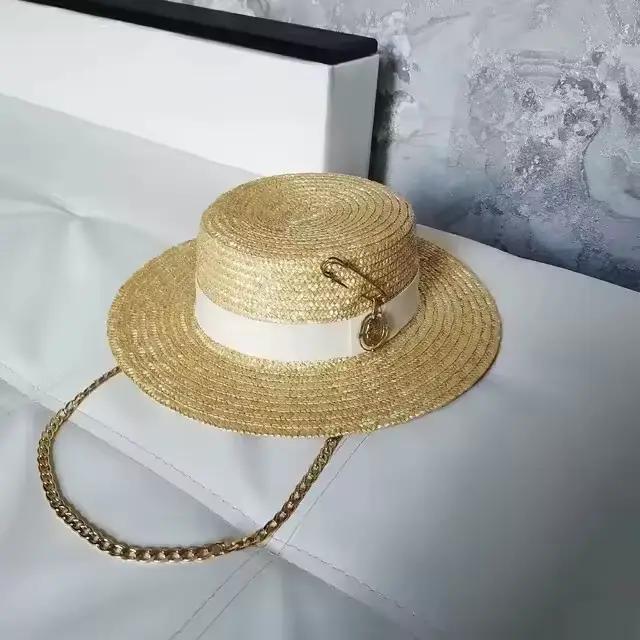 Chapeau de paille d'été 2025, nouveau matériau d'herbe au trésor, chapeau de paille de jazz teint, v