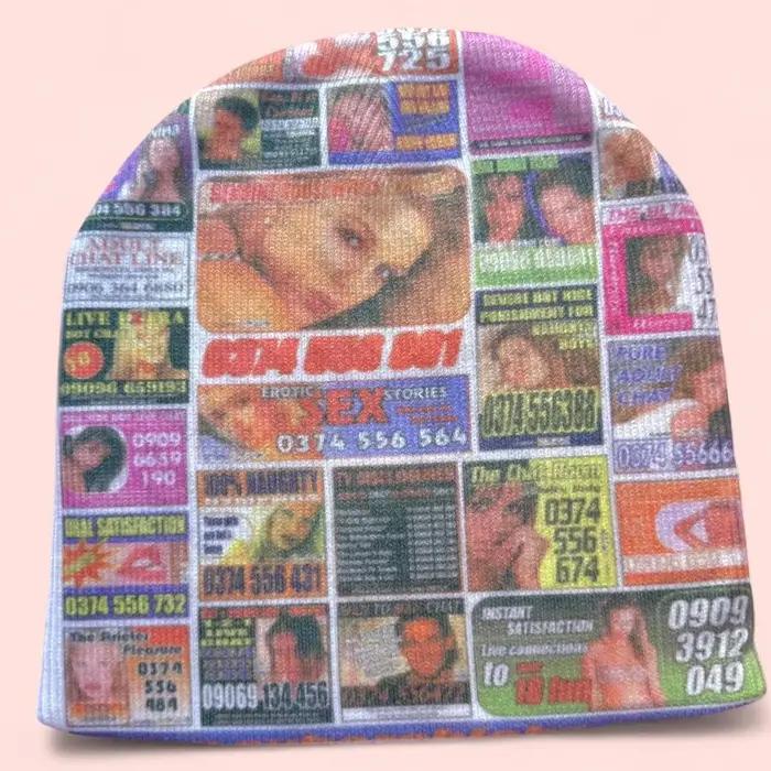 Emo tricoté chapeau tendance Punk femmes chapeau d'hiver imprimer Harajuku années 2000 hommes casque