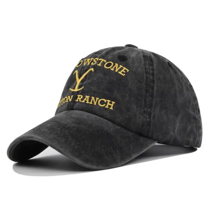 Été Yellowstone Dutton Ranch chapeau croix queue de cheval casquette de Baseball en détresse en plei