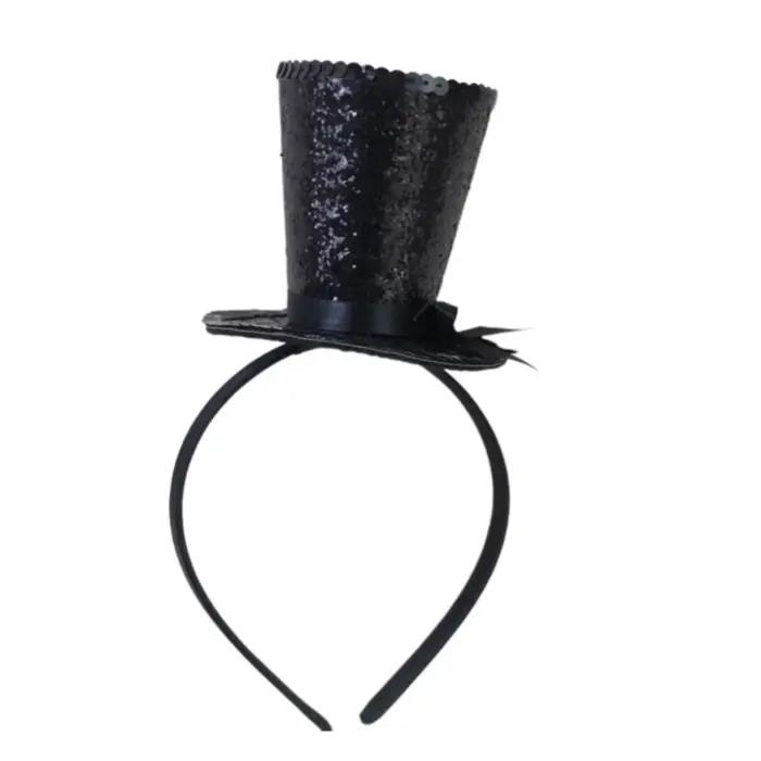 Chapeau haut-de-forme en voile fascinateur, cerceau cheveux, chapeau thé d'opéra pour filles enfants