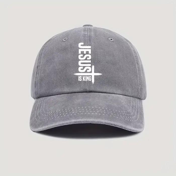 Casquette de baseball unisexe avec imprimé Jesus Is King, 100% polyester, convient aux hommes et aux