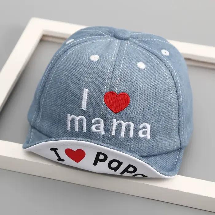 6-24 mois printemps été bébé chapeau bébé filles garçons Denim casquette de Baseball enfants j'aime