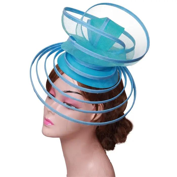 Église Fascinator Chapeau mariage maille casque femmes fête Banquet Chapeau casquette bandeau dames
