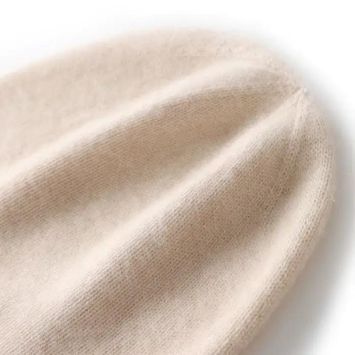 Nouveau hiver cachemire tricoté unisexe chaud chapeau de haute qualité solide loisirs manches chapea