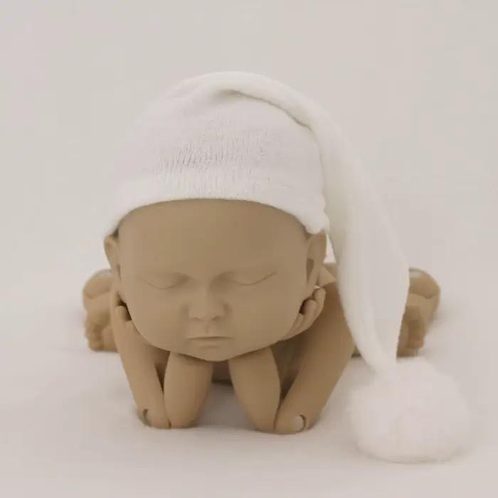 Chapeau pour nouveau-né, accessoires de photographie pour nouveau-né, casquette en boule de fourrure