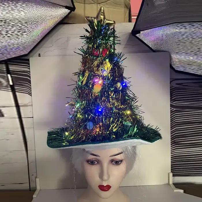 Chapeau de Père Noël Glow Party pour déguisement de Noël pour adultes et enfants