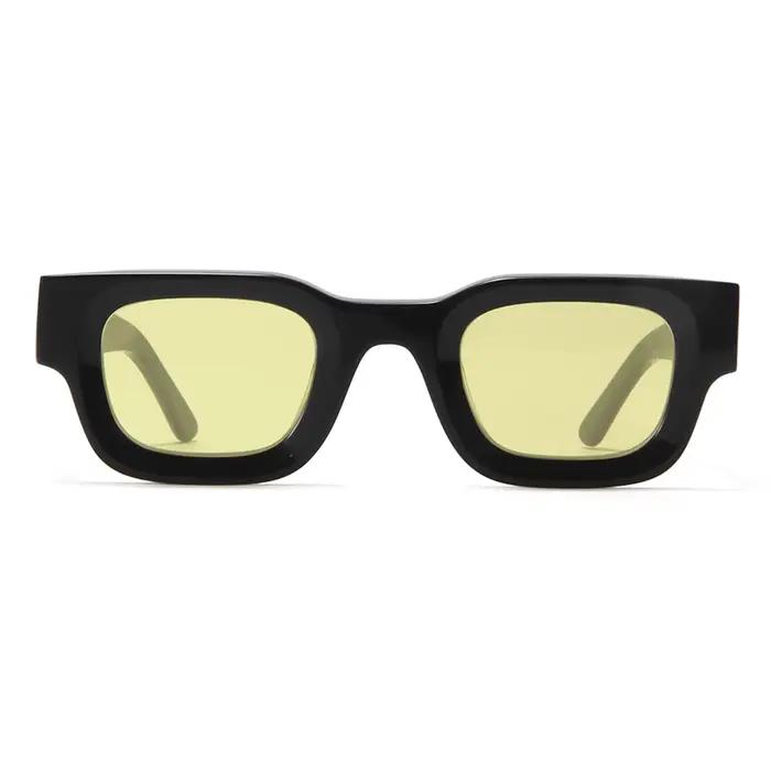 Rhevis marque Design fait à la main acétate épais Rectangle lunettes de soleil pour hommes gros carr