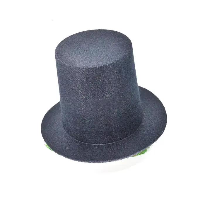 Mini chapeau haut de forme à paillettes rouges pour femmes et filles, base de pince à cheveux, brico