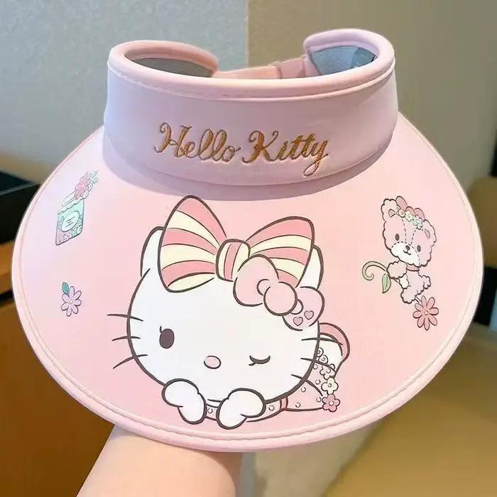 Chapeau de soleil Kawaii Hello Kitty My Melody Kuromi, chapeau de soleil réglable avec protection UV