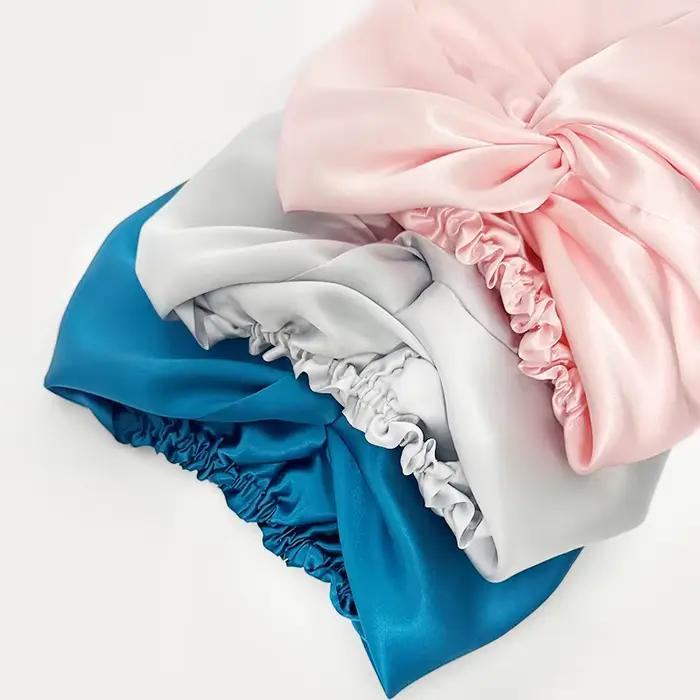 Bonnet de couchage inja torsadé à double couche pour femme, turban naturel avec ruban élastique, env