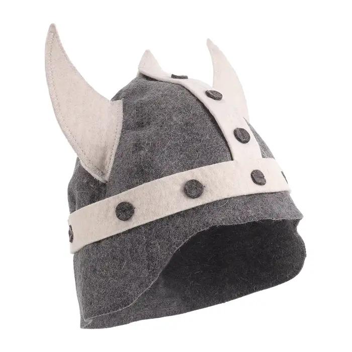 Chapeau de sauna en feutre, style corne de Viking, protection thermique, essentiel pour la banya rus