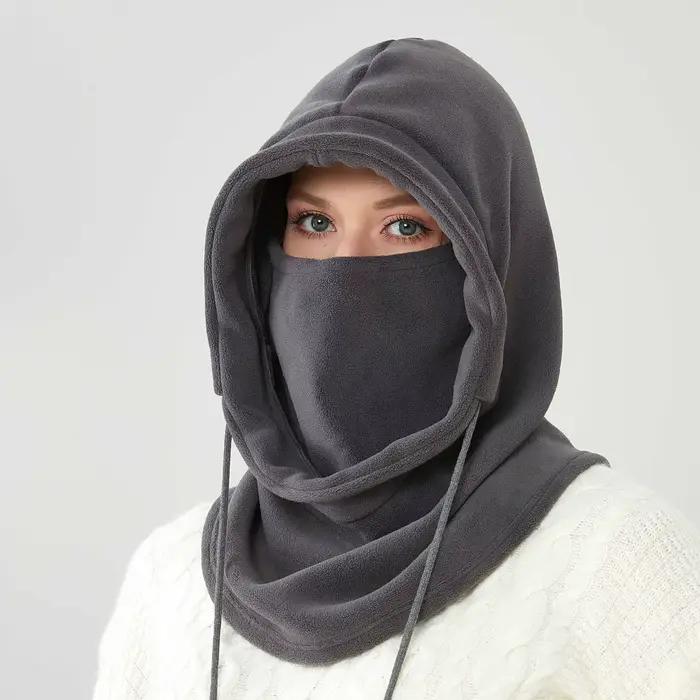 Mode hiver casquette chaude pour hommes femmes polaire cagoule chapeau couvre-tête cou chapeau moto