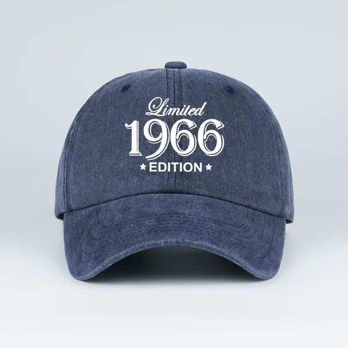 Casquette de baseball unisexe réglable, édition limitée 1966, imprimée et délavée, style vintage, po