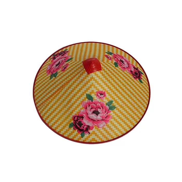 Chapeau rétro chinois en bambou et rotin, fait à la main, tissage de paille, accessoires de danse de