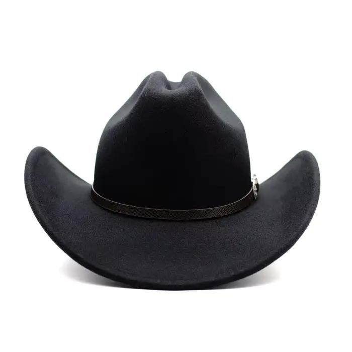 Chapeau de Cowboy occidental Vintage pour hommes, Cowgirl de Jazz avec Cloche en cuir à large bord,