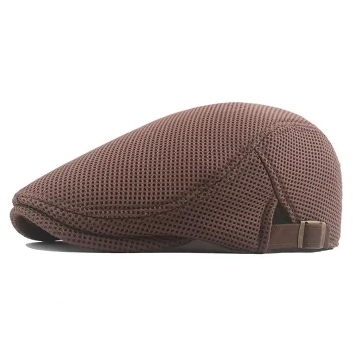 Béret rétro européen pour hommes, chapeau en maille respirante en Polyester creux lavable pour homme