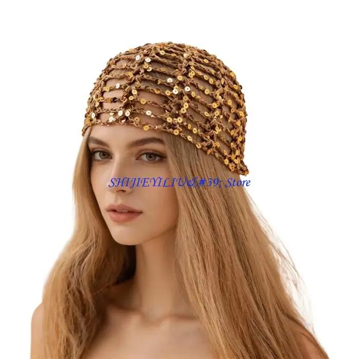 E21F – chapeau tricoté en maille coton polyvalent, tête mort, travail manuel, Crochet