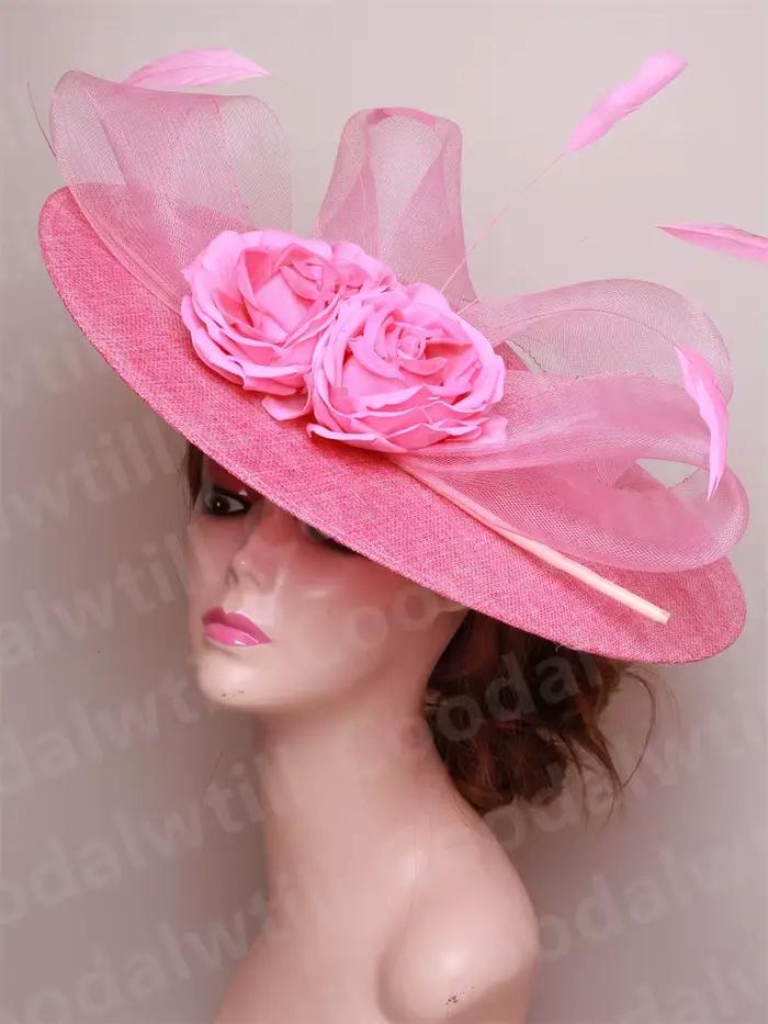 Ivoire grand Royal Ascot Fascinator chapeau fleur cheveux accessoires femmes mariage église casque d
