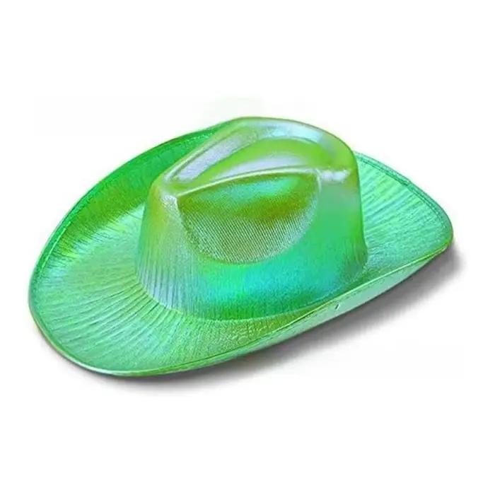 Chapeau Western Néon Glamour Effet Pailleté, Ajustement Confortable, Chapeau de Cowgirl Scintillant,