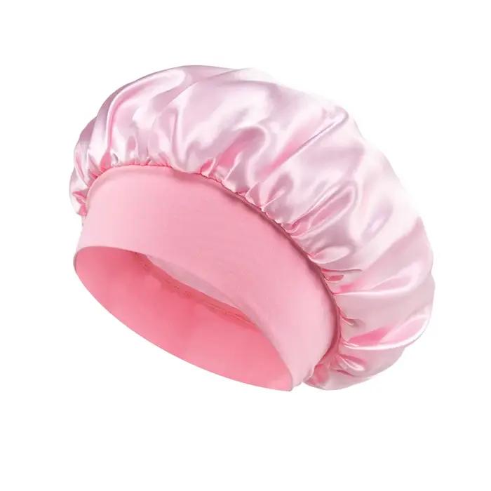 Bonnet de mode pour femme, grand bord large élastique, chapeau décontracté en soie lisse, idéal pour