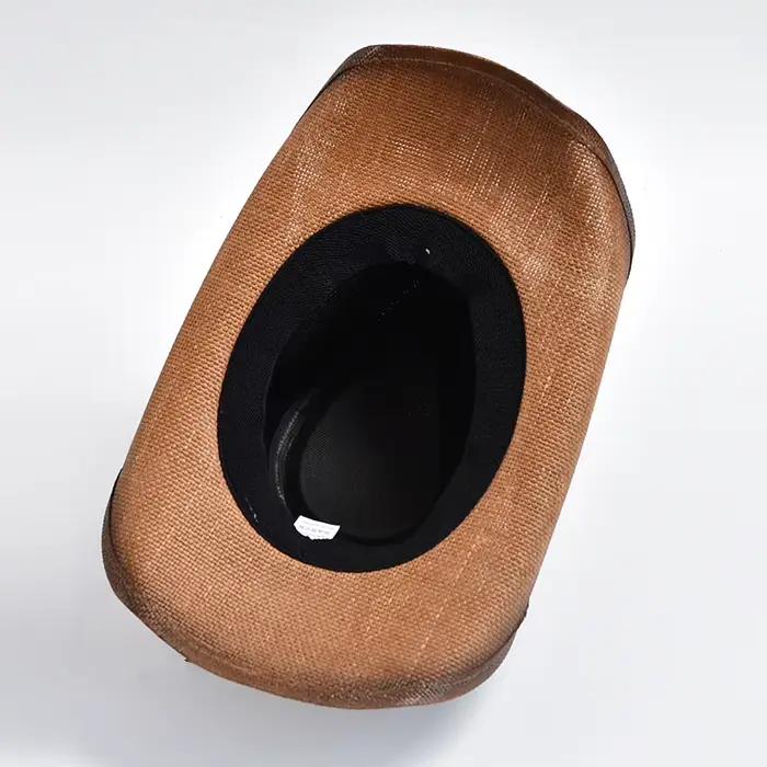 Chapeau de Cowboy occidental Vintage pour hommes et femmes, tissage de paille fait à la main, chapea