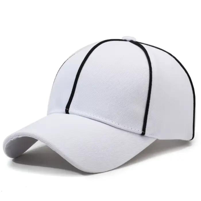 Casquette de Baseball Professionnelle Réglable pour Arbitre Noir / Blanc avec Bordure Contrastante P