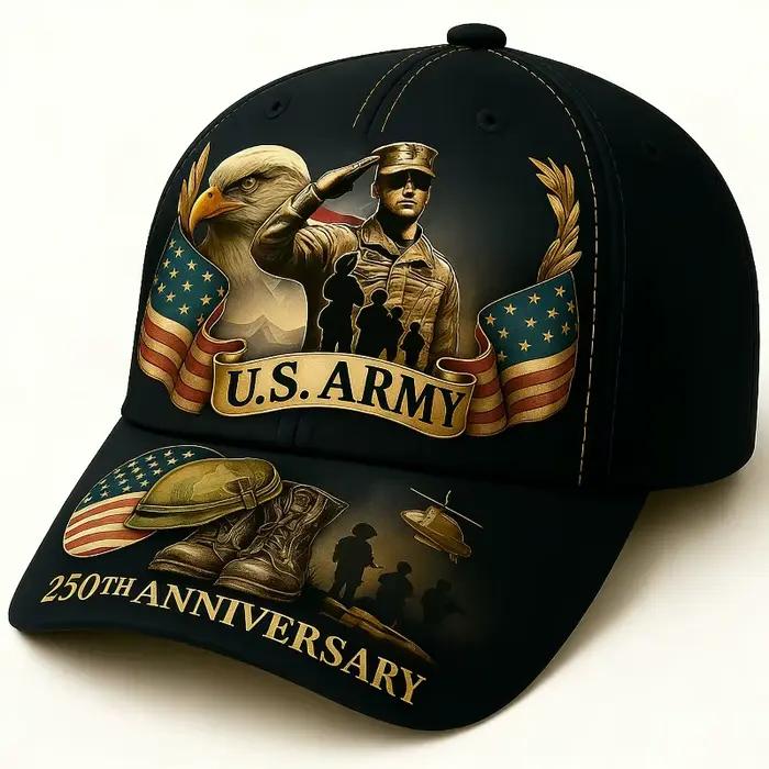 Casquette du 250e anniversaire de l'armée américaine | Soldat Saluant, Aigle et Souvenirs Militair