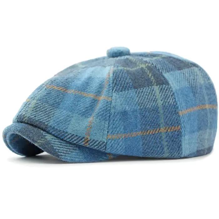 HT4438 bérets hommes femmes automne hiver casquette plate octogonale rétro artiste peintre béret cha