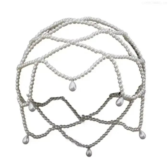 Chapeau tissé de perles élégant de haute qualité, couvre-chef de mariée et de demoiselles d'honneur,