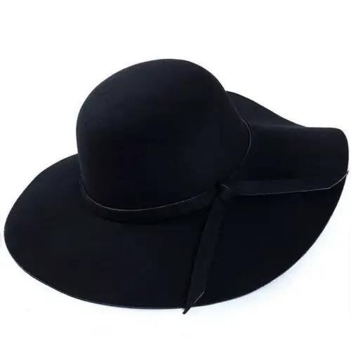 Large bord laine feutre casquette été plage femmes fille dame voyage disquette plage chapeau de sole