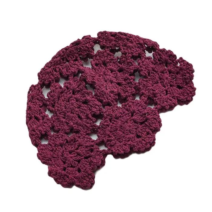 Béret d'été respirant pour femme, chapeau évidé, casquette décontractée, Skullies à fleurs, mode