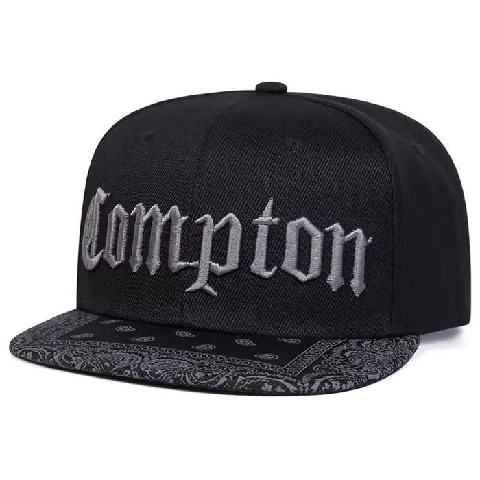 2025 Mode personnalisée nouveau chapeau de baseball Compton fleur de cajou à bords plats chapeau rue