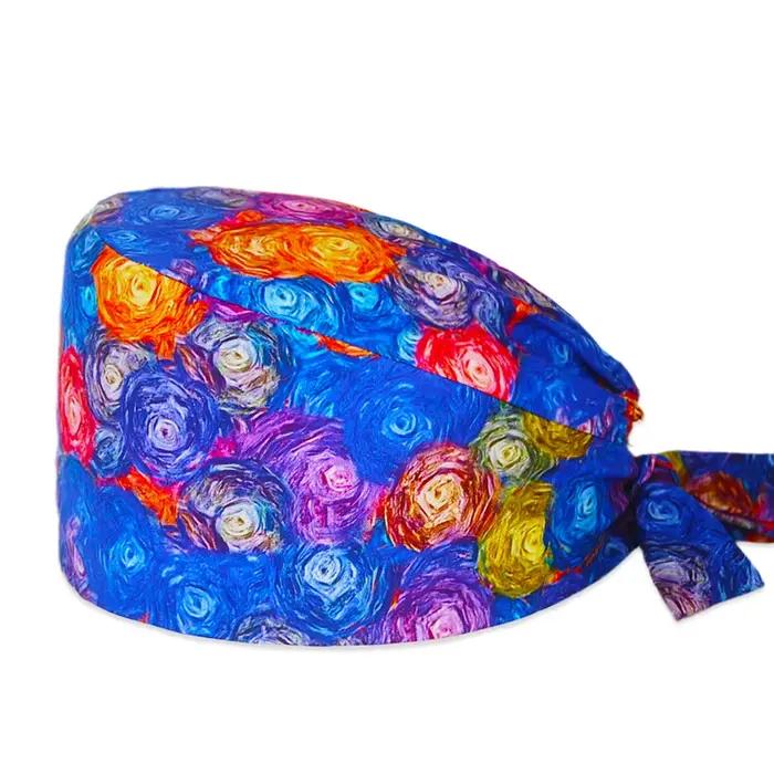 Casquette de travail imprimée Van Gogh Nuit étoilée avec bandeau anti-transpiration, réglable à noue
