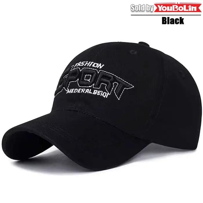 Casquette de baseball réglable en coton avec broderie 3D SPORT Letters, chapeau de soleil, casquette