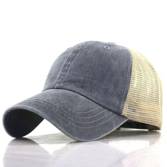 Casquette de baseball en maille délavée pour hommes et femmes, chapeau de papa, casquette de pêche e