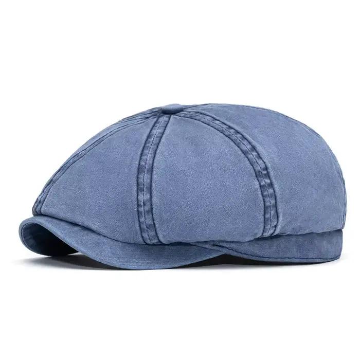 Chapeau octogonal délavé pour hommes, chapeau de gavroche vintage britannique adapté aux loisirs de