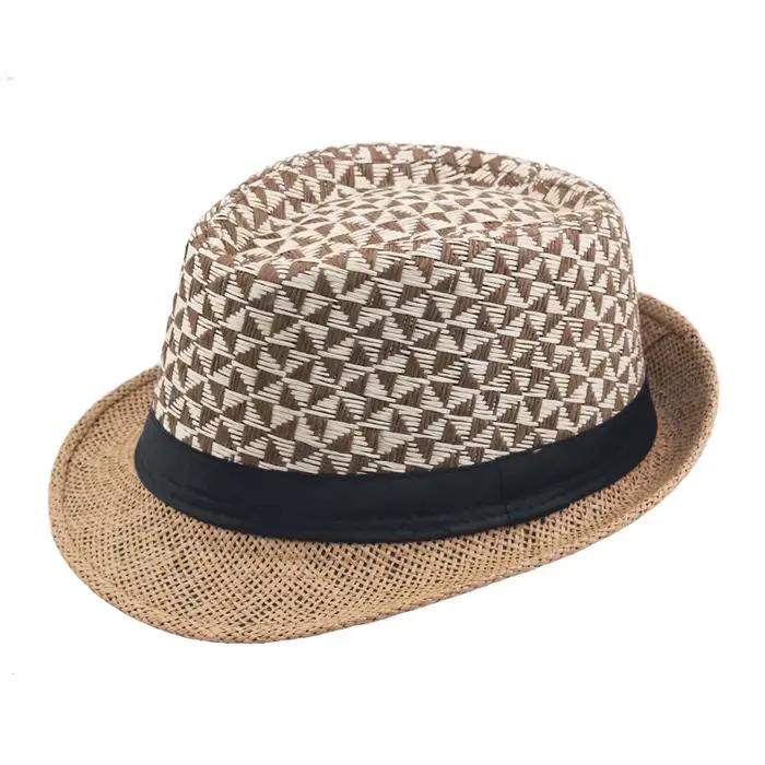 Chapeaux de paille d'été pour hommes, chapeaux de paille tissés en papier, chapeaux de soleil d'exté