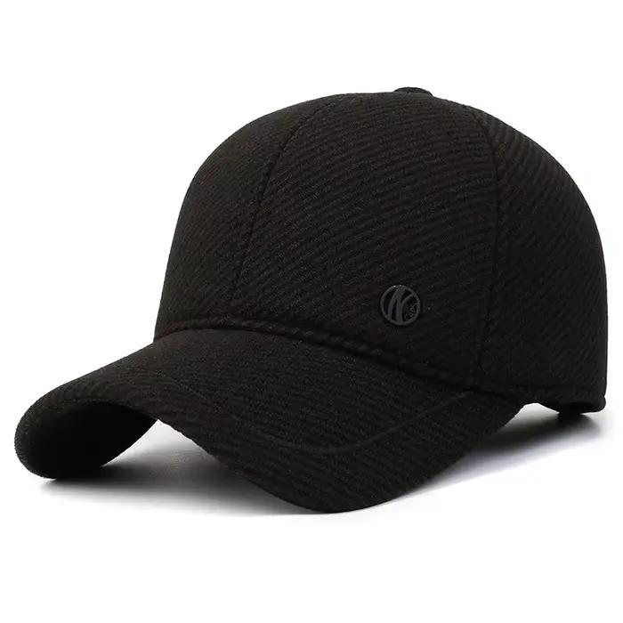 Casquette de baseball avec cache-oreilles réglables épais et chauds pour l'extérieur, pour l'automne