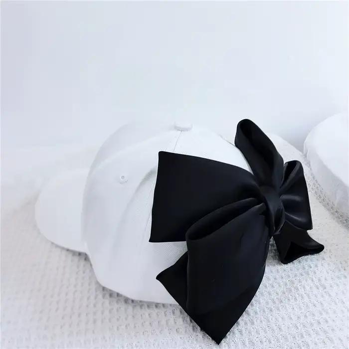 Jolie casquette de Baseball à gros nœud, Streetwear polyvalent pour filles, chapeau à nœud papillon
