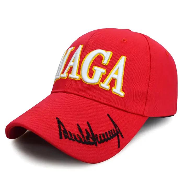 Casquette de Baseball à visière MAGA rouge pour l'élection présidentielle américaine, casquette d'ét