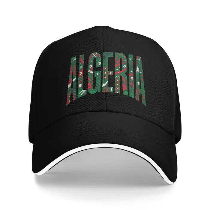 Casquette de baseball unisexe d'extérieur avec drapeau algérien, protection solaire, style décontrac