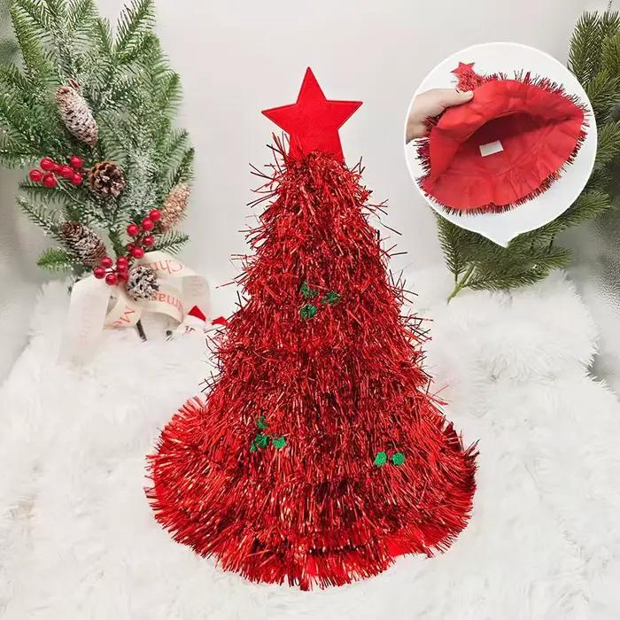 Chapeaux d'arbre de noël pour adultes et enfants, chapeaux de père noël amusants, accessoires de fêt