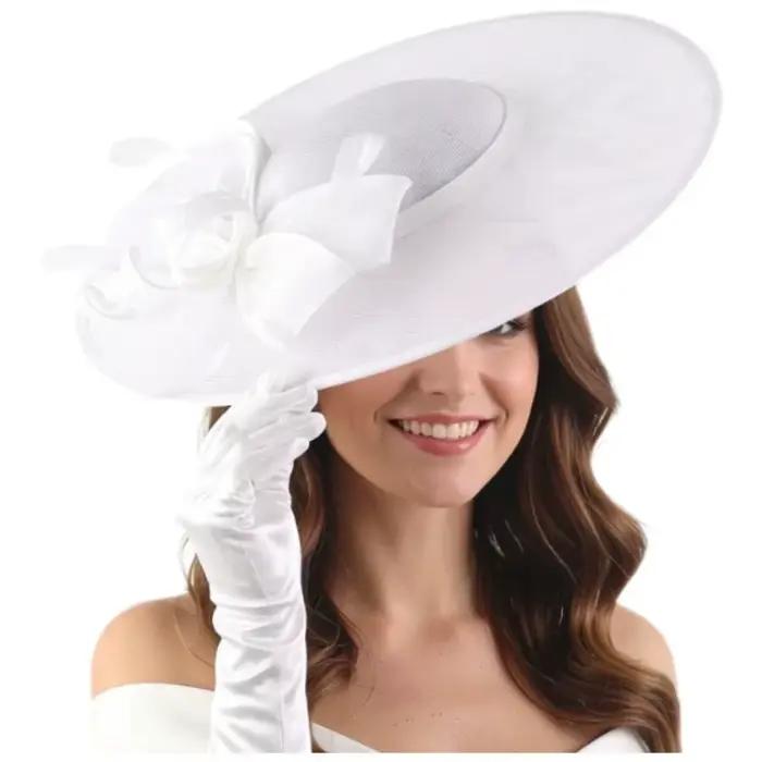 Chapeaux Fascinator Tendance à Large Bord pour Femme avec Bandeau, Chapeau Élégant pour Tea Party, G